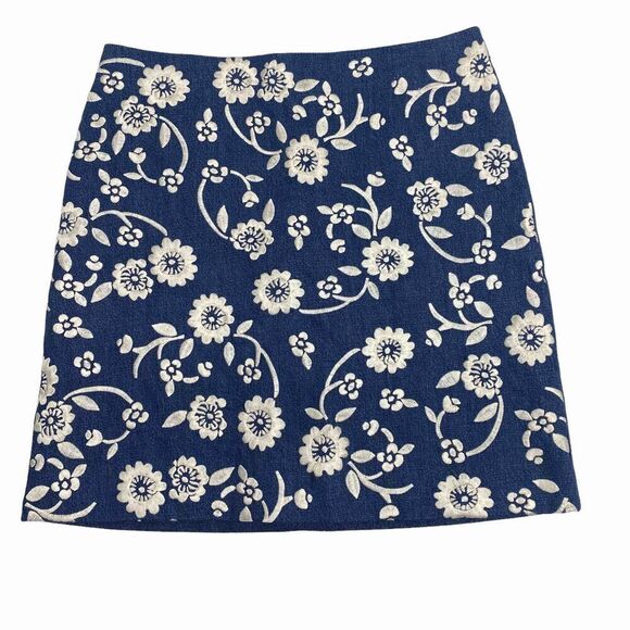 Boden Denim Embroidered Skirt size 8 - Picture 1 of 7